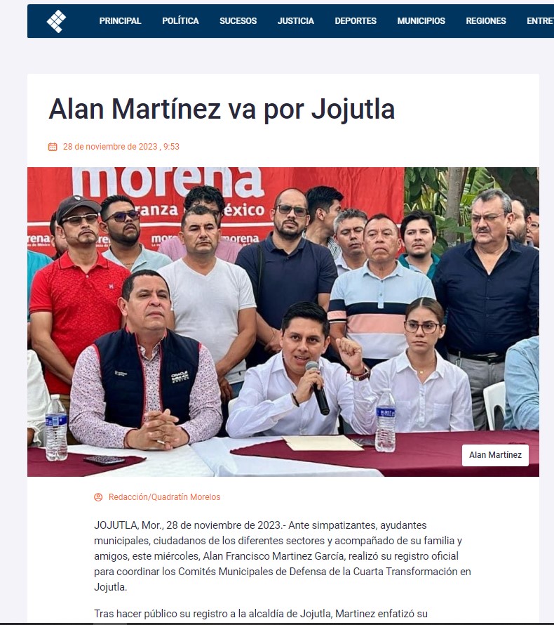 Alan Martínez va por Jojutla