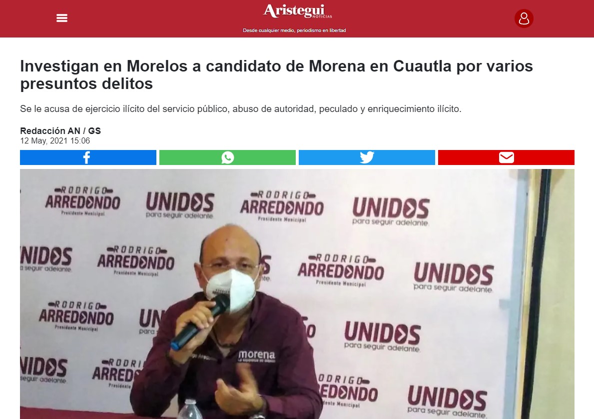 Investigan en Morelos a candidato de Morena en Cuautla por varios presuntos delitos